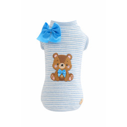 HONEY BEAR STRIPE TSHIRT SKY