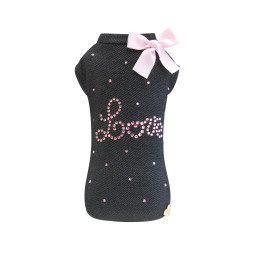 PINK LOVE TSHIRT DENIM BLACK
