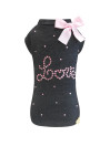 PINK LOVE TSHIRT DENIM BLACK