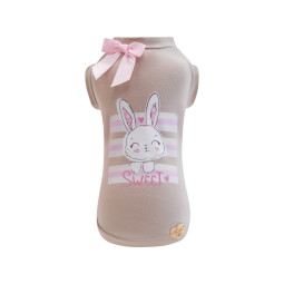 SWEET BUNNY TSHIRT TAUPE