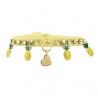 PINEAPPLE COLLAR YELLOW ECOLEATHER/GOLD
