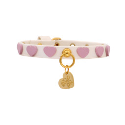 PINK HEARTS COLLAR WHITE...