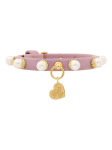 ROYAL PEARLS COLLAR MAUVE GLITTER SUEDE/GOLD