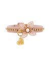 BLUSH FLOWER JEWEL COLLAR SUEDE/GOLD