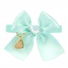 HEART SEW ON BOW COLLAR TIFFANY ECOLEATHER/GOLD