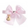 HEART SEW ON BOW COLLAR POWDER ROSE ECOLEATHER/GOLD