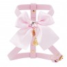 HEART SEW ON BOW HARNESS POWDER ROSE ECOLEATHER/GOLD