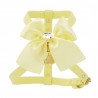 HEART SEW ON BOW HARNESS YELLOW ECOLEATHER/GOLD