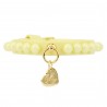 PEARLS COLLAR YELLOW ECOLEATHER/GOLD