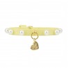 ECO PEARLS COLLAR YELLOW ECOLEATHER/GOLD