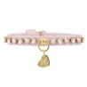 DIAMOND CHAIN COLLAR POWDER ROSE ECOLEATHER/GOLD