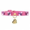 HEARTS COLLAR FUCSIA ECOLEATHER/GOLD