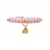 DIAMOND CHAIN COLLAR PINK ECOLEATHER/GOLD