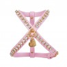 DIAMOND CHAIN HARNESS PINK ECOLEATHER/GOLD