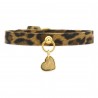 SIMPLE LEOPARD COLLAR ALCANTARA/GOLD