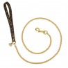 CHAIN LEASH LEOPARD ALCANTARA/GOLD