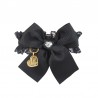 DENTELLE BOW COLLAR BLACK ECOLEATHER/GOLD