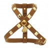 STUD HARNESS COGNAC ALCANTARA/GOLD
