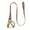 EASY UP LEASH COGNAC ALCANTARA/GOLD