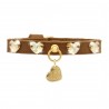 HEARTS COLLAR COGNAC ALCANTARA/GOLD