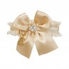 DENTELLE BOW COLLAR COOKIE ECOLEATHER/GOLD
