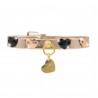 HEARTS COLLAR ROSE GOLD ECOLEATHER/GOLD