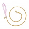 CHAIN LEASH BABY PINK ECOPATENT/GOLD