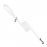 PLAIN LEASH WHITE ECOLEATHER/GUNMETAL