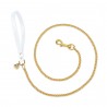 CHAIN LEASH WHITE ECOLEATHER/GOLD
